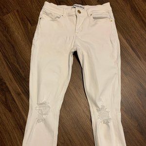 EXPRESS white stretch cropped jeans, size 6R